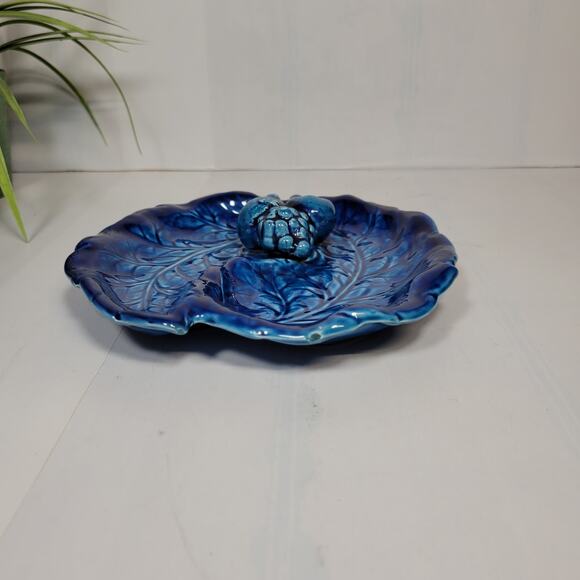 Vintage Inarco Blue Mood Indigo Divided Relish Dish Tidbit Tray - Picture 4 of 4